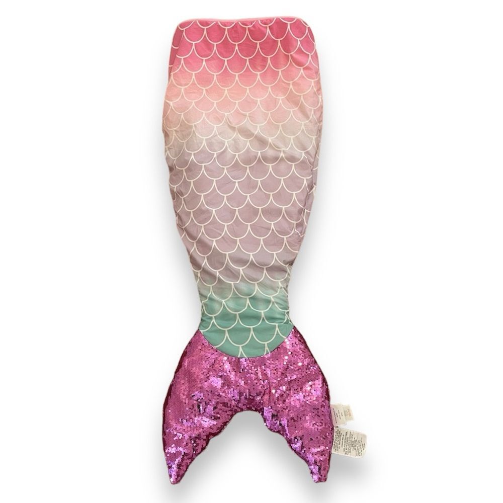 Mermaid Tail Ombre Scales Sequin Tail Pink Purple Green Fleece Inner Sleep Sack